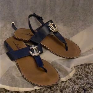 Navy anchor sandals